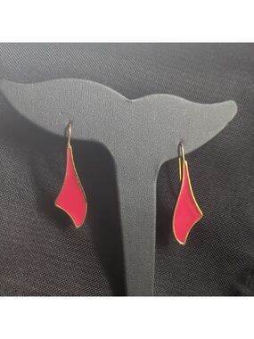 Monet Pink and Gold‎ Abstract Earrings